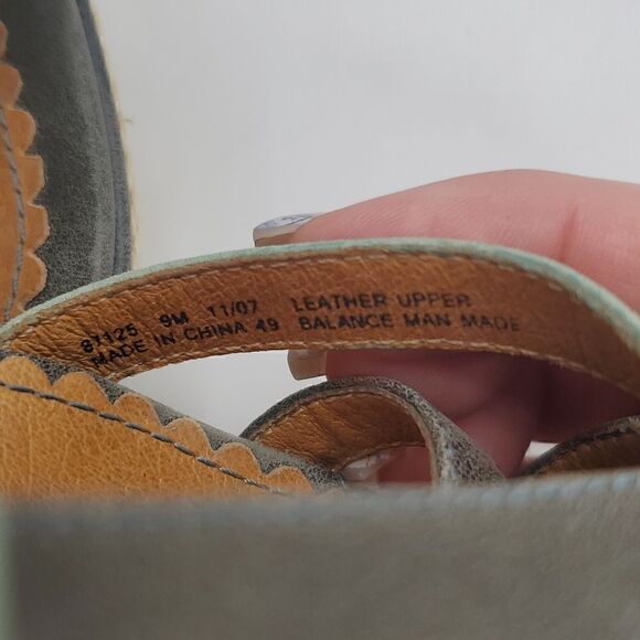 Clarks | Artisan Aquagray Leather Wedge Sandal - Picture 6 of 7